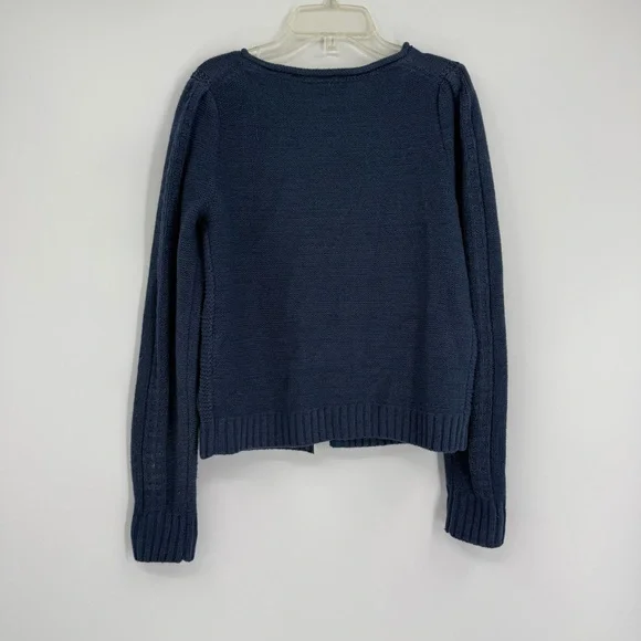 Sundance Woman's Sweater Cardigan Size XS Blue Floral Cable Knit Lambswool - Picture 8 of 9